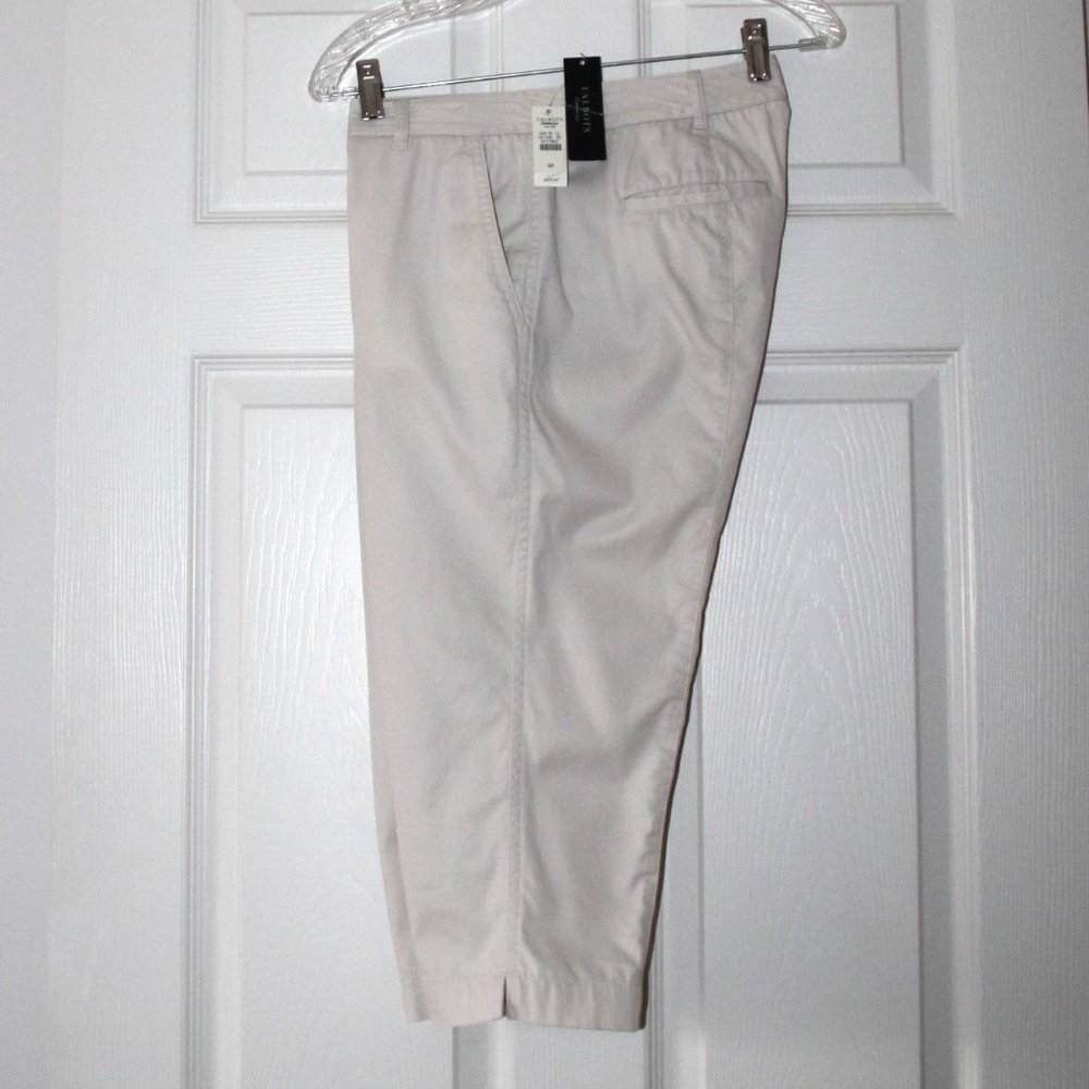 Talbots Signature Women Petite Capri Cream Cotton Cropped Pants Size 6P